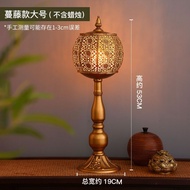 cod Vintage iron candlestick decoration table wind lamp electronic candle holder Thai style spa deco