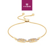 HABIB Baguette and Round Diamond Bolo Bracelet in 585/14K Yellow Gold 681330124