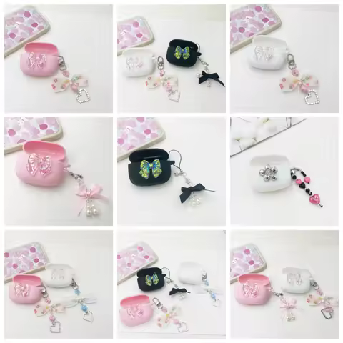 Fashion Earphone Cover For QCY T13 / T13 ANC 2 /T13X Case with keychian Silicone hearphone box for Q