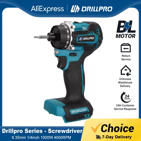 Drillpro 20+1 Torque 1/4inch Brushless Electric Screwdriver Cordless 280N.m Electric Drill Power Too
