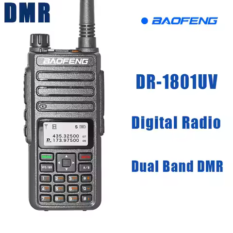 Baofeng DR-1801UV Walkie Talkie DMR Digital/Analog Dual Time Slot 2Way Radios Dual Band Long Range C