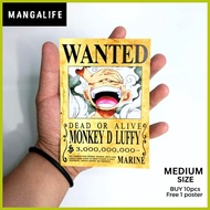 ━ ✼ ▽ MangaLife One Piece Wanted  Poster Latest / Yonko A6 Size Wall Decoration Art ( Medium )