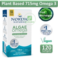 Nordic Naturals Algae Omega 60/120 Softgels Vegan Plant Based 715mg Omega3 DHA EPA Vegetarian Fish F