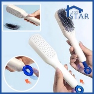 One-pull cleaning hair women Curly Straight thick scalp retractable massage brush anti-static hair c