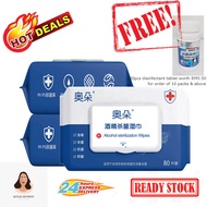 Alcohol Wet Wipes/99.9% Kill Virus/Alcohol Wipes/Moisturizer Sanitize Tissue (80/10 Pcs)