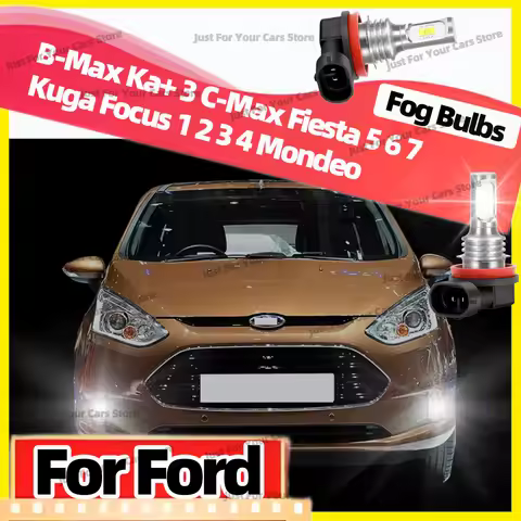 2x 6000K LED Fog Light Bulbs H8 H11 Lamps For Ford B-Max Ka+ 3 C-Max 2007-2018 Fiesta 5 6 7 Kuga Foc