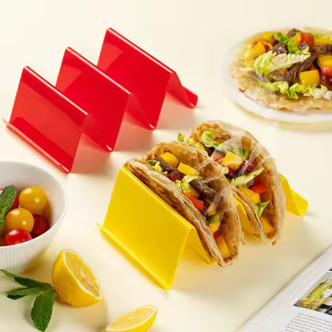 1/2/6Pcs Mexican Roll Rack Taco Holder Plastic Taco Holder Wave Shape Tray Holder Taco Cake Rack Dis