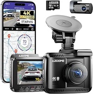 AZDOME 4K Dash Cam Front and Rear, STARVIS Night Vision, UHD 2160P WiFi Dash Camera for Cars with GP