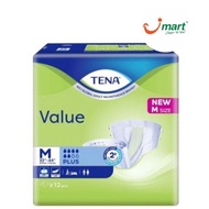 Tena Value Unisex Adult Tape Diapers Size M 12 per pack