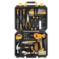 DEKO 126Pcs Power Tool Combo Kits with 8V Cordless Drill10MM 3/8 Keyless ChuckProfessional Home Hous