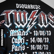 DSQUARED2 Printed Black Slim-Fit Casual T-Shirt