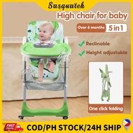 3 In 1 Baby Chair Feeding Wooden High Chair For Baby Adjustable Foldable Study Table For Kids