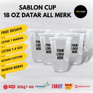 18 Oz Flat Plastic Cup Screen Printing All Brands 18 Oz Flat Peacock Cup Screen Printing/ Starindo 1