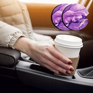 Set of 2 Car Cups Straw Coasters Purple Marble Pattern 3D Printing Diameter 7cm Thickness 5mm Car Co