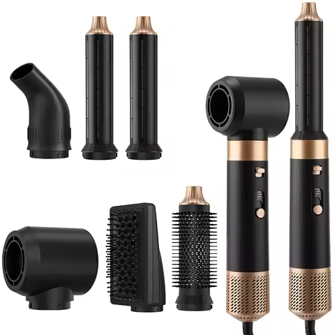 6 in 1 Professional Hair Dryer Hot Comb Set Professional Curling Iron Hair Straightener Styling Tool