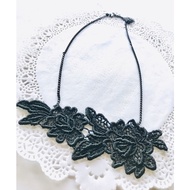 Unique Gothic lace/ crochet statement necklace
