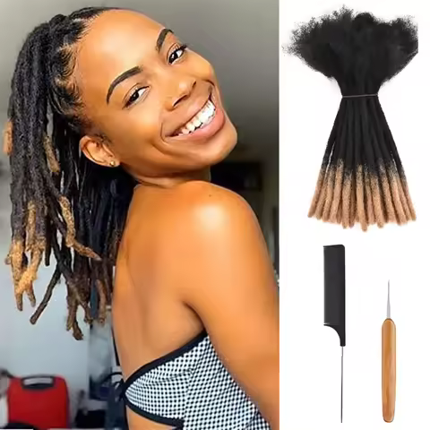 100% Human Hair Dreadlock Extensions T1B/27 Loc Extensions Human Hair Permanent Loc Extensions Human