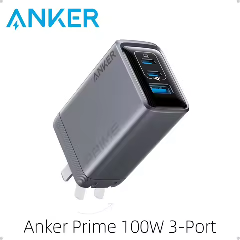 Original Anker Prime GaN 100W Multi Port Charger Plug TypeC Fast Charging Suitable USB-C 3 Ports for