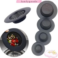 LANFY Sink Strainer, Stainless Steel With Handle Drain Filter, Usefull Anti Clog Floor Drain Black Mesh Trap Kitchen Bathroom Accessories