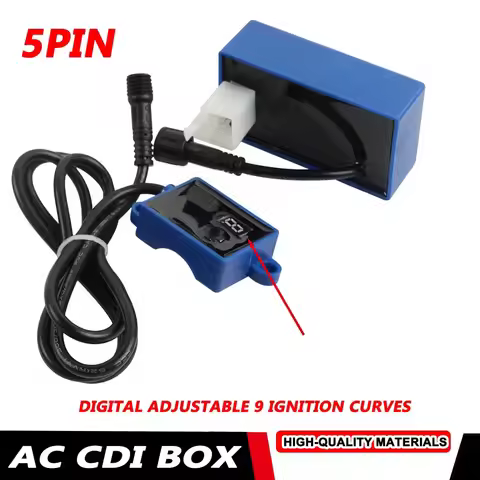 Motorcycle Ignition AC CDI Box Long Wire 5PIN Digital Adjustable 9 Ignition Curves for CD100 ATV100C