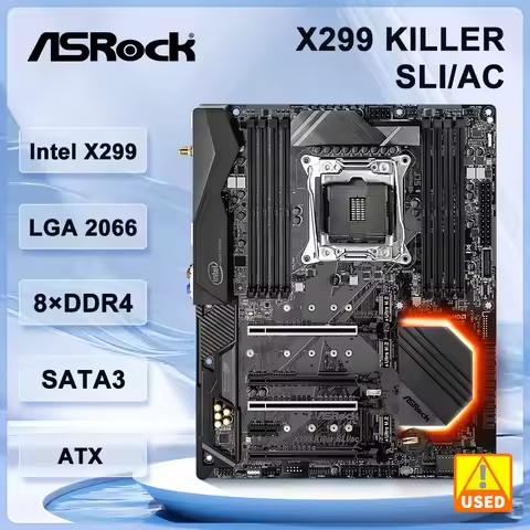 ASRock X299 X299 Killer SLI/ac LGA 2066 DDR4 128GB Ultra M.2 ATX compatible con cpu 10900X 9960 9900