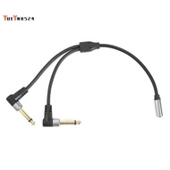 1/8 Inch Socket to 1/4 Inch Plug Y Splitter Adapter Cable 0.24M 3.5mm Female Stereo to Dual 6.35mm M