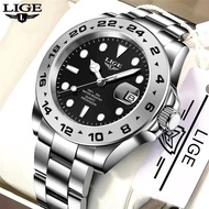 LIGE Watch Men Top Brand Sports Quartz Watches Stainless Steel Wrist 30M Waterproof Chronograph Luxury Watch
