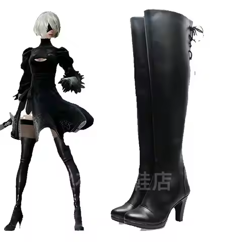 Nier Automata Cosplay Shoes Yorha 2B Boots Shoes Games Women Role Play Costumes Girls Halloween Part