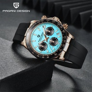 PAGANI DESIGN Original 1664 Watches For Men New Japan VK63 Chronograph Top Luxury Rubber Sapphire Qu