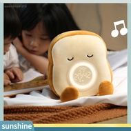  Alarm Clock Dimmable One-key Start Rechargeable Adorable Appearance Creative Shape Illumination Polyester Fiber 2-In-1 Lovely Plush Toast Shape LED Lamp Alarm Clock f