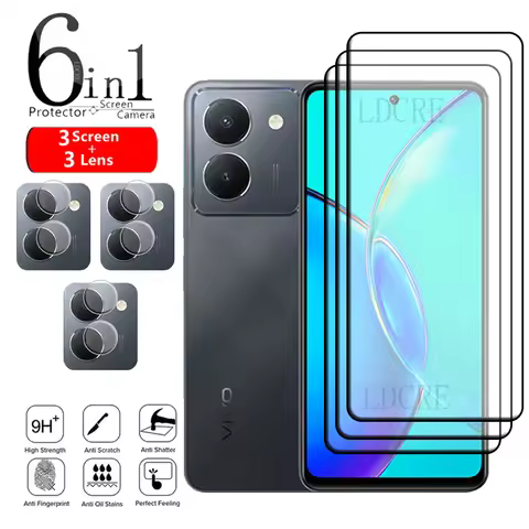 6-in-1 For Vivo Y36 Glass For Vivo Y36 Tempered Glass Film Full Cover Glass Protective Screen Protec