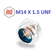 NYLON HEX NUT GALVANIZED WHITE UNF M14 X 1.5