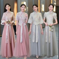 S-5XL 6XL Cheongsam Dress Plus Size Embroidery Women Baju Kurung Moden 2024 New Cute Bridesmaid's Dresses Woman Dinner Outfit Elegant Dress Cheongsam Set