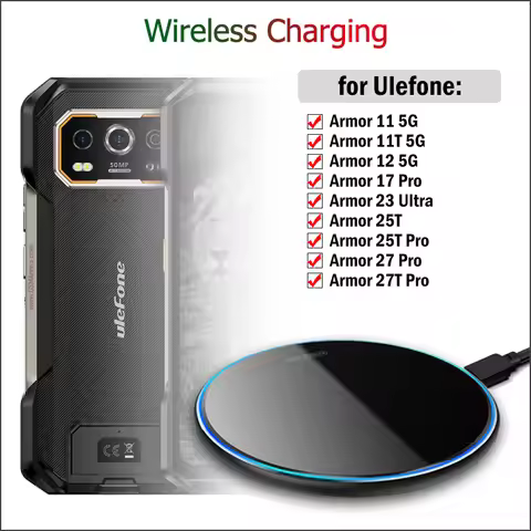 15W Fast Wireless Charger for Ulefone Armor 25T/25T Pro/27 Pro/27T Pro/17 Pro/23 Ultra/11 12 Wireles