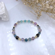 靈光流轉 / 極光23 拉長石 螢石 紫水晶 天河石 藍晶 黑尖晶