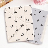 1pc Transparent Polka Dot Bow Decor Y-Fold Flat Protective Case, Compatible With Apple IPad 11 2025/
