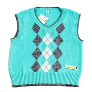 Tomomi MOMO Baby Cardigan Argyle Size L Toska - Sweaters Anak atau Rompi Anak
