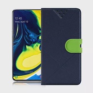 NISDA for Samsung Galaxy A80/A90 風格磨砂支架皮套藍