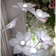 paket isi 6pcs kap lampu dekorasi Jogja/lampu bunga hias/gantung/kap bunga kain kekinian putih polos