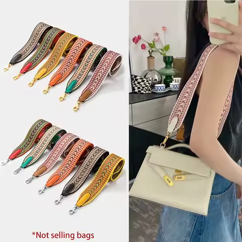 For Hermes Kelly Herbag Evelyne Handbag Pattern Hand Woven Wide Bag Strap Convert To a Single Should