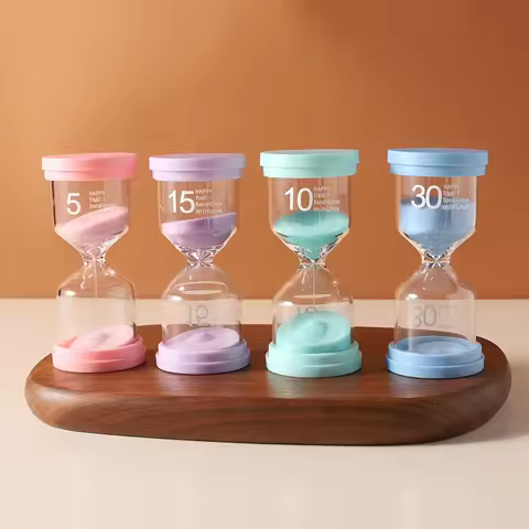 4pcs Colorful Sand Timer| Marcaron Timer 5/10/15/ 30 Mins | Perfect for Games, Classroom, Home Decor