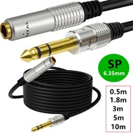 Gold-Plated 6.35mm Male to Female Stereo Audio Cable 3m 5m 10m 6.35 Large Three-Core Dual-Channel Ma