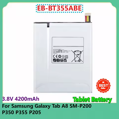 EB-BT355ABE Replacement Tablet Battery 3.8V 4200mAh For Samsung Galaxy Tab A8 SM-P200 P350 P355 P205