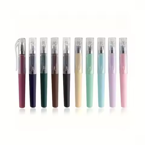 10Pcs mini pocket pens plus 10 replacement refill set Student Portable Neutral Pen Business Signatur