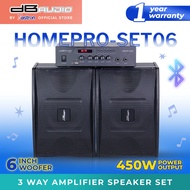 DB Audio by Astron HOMEPRO-SET06 3 Way Amplifier Speaker Set | 450W Power Output