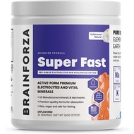 Brain Forza Super Fast Keto Electrolytes for Fasting - Premium No Sugar or Flavoring w/ Potassium, Sodium, Magnesium, Calcium, Iron, Pink Himalayan Salt, (30srv, Unflavored)