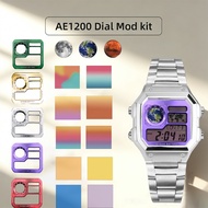 AE1200 one-stop mod kit Color changing film+metal dial surface+small circular sticker for Casio 3229