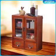 [Ahagexa] Storage Cabinet Desk Organizer Cupboard Showcase Rustic Key Box Holder Cabinet Shelf Wooden Display Rack for Home Living Room
