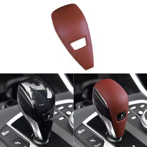 1 Piece Car Leather Gear Shift Handle Trim Cover with Fragrant Tablets Compatible for BMW 4 Series G