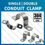 N 2pcs Conduit  Clamp  1/2 , 3/4 , 1 ,2 Stainless 304 For PVC Pipe EMT IMC RSC